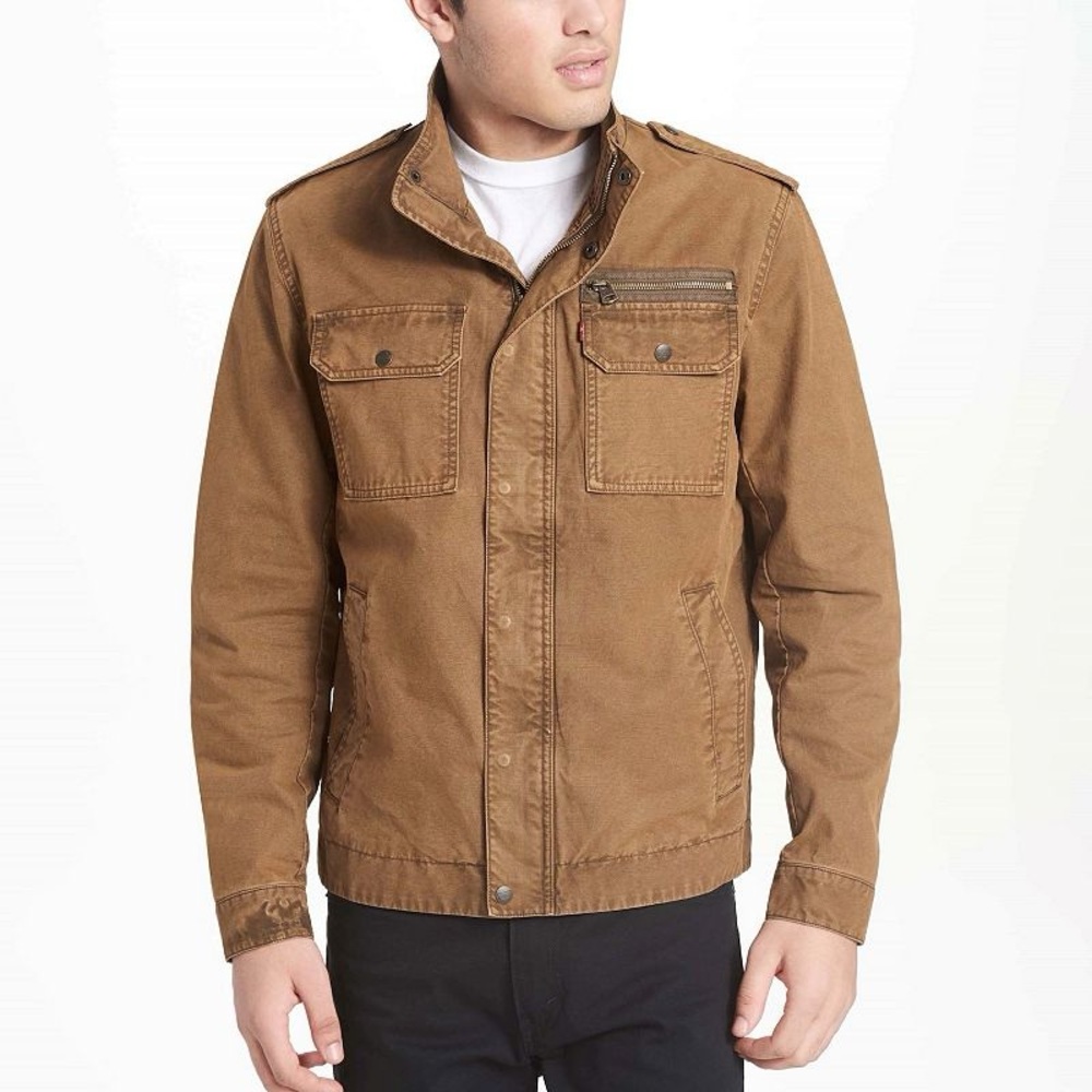 Men's Levi's Cotton Trucker Jacket Worker Brown Sz XL Preowned